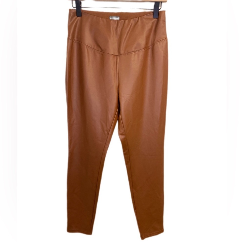 Bold Elements Mob Wife Style Statement Faux Leather Leggings Camel Brown Size M
